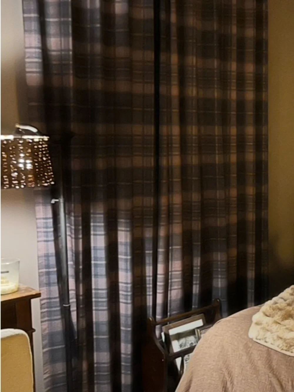 TWOPAGES Plaid Pinch Pleat Curtains